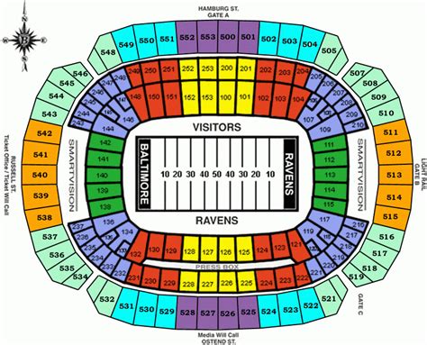 baltimore ravens stadium seating chart